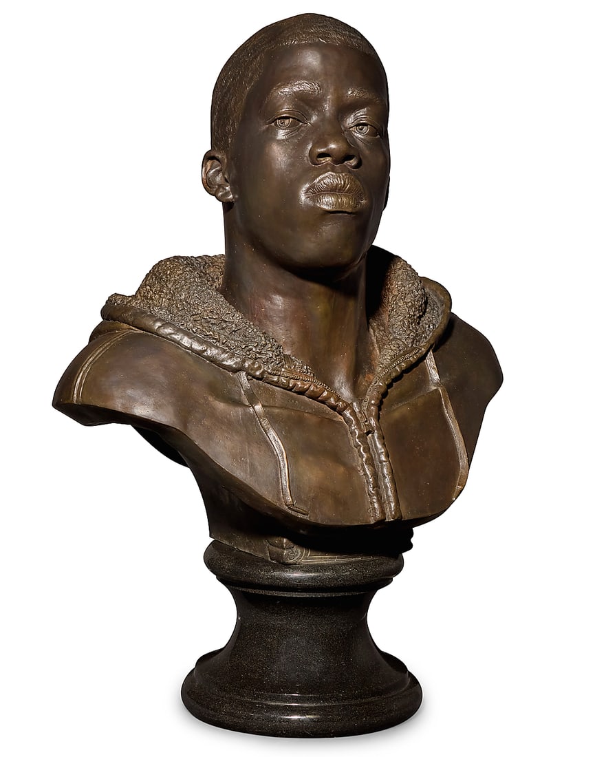 Kehinde Wiley (b. 1977) "Houdon Paul-Louis," 2010/2011 Patinated bronze on granite socle (1 of 5)
