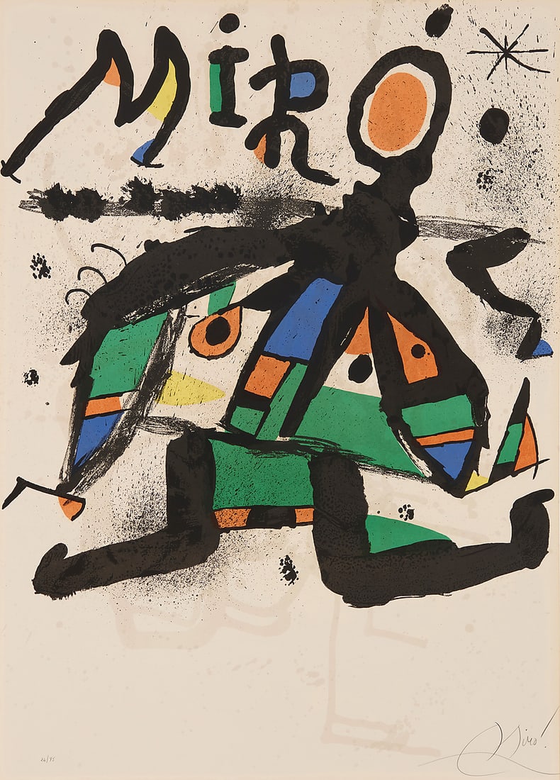 Joan Miró (1893-1983) Poster for the exhibition "Miró," Galerie Maeght, Paris, 1978 Lithograph: Joan Miró (1893-1983) Poster for the exhibition "Miró," Galerie Maeght, Paris, 1978 Lithograph in colors on wove paper Edition: 24/75, from the edition before lettering Signed and numbered in pencil