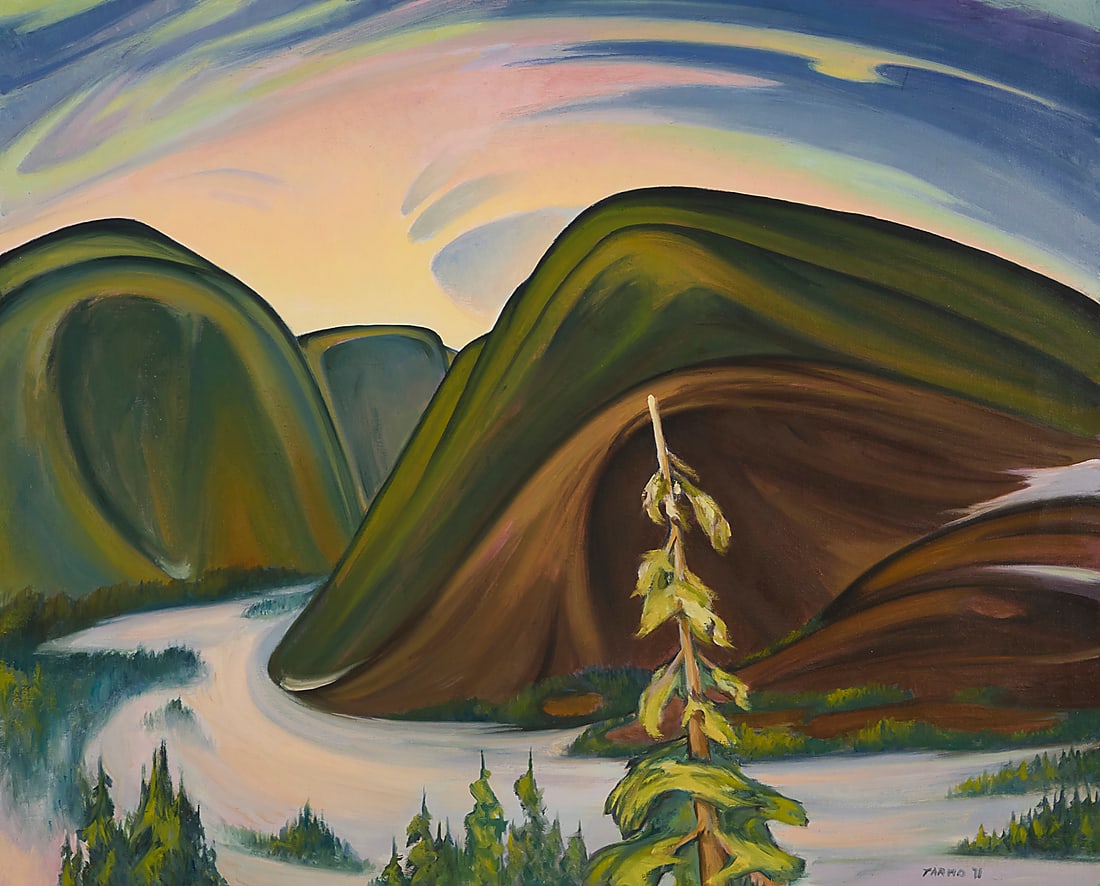 Tarmo Pasto (1906-1986), "Marin Sunset," 1971: Tarmo Pasto (1906-1986) "Marin Sunset," 1971 Oil on canvas Signed and dated lower right: Tarmo '71; titled on the stretcher 36 x 44 in. Provenance: Estate of the artist Other Notes: