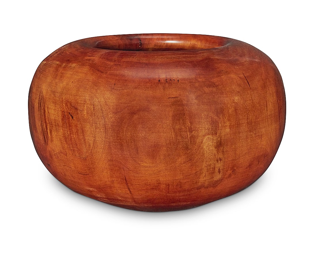 Edward Moulthrop (1916-2003) A turned cherry wood bowl, mid/late 20th century Incised signature (1 of 7)