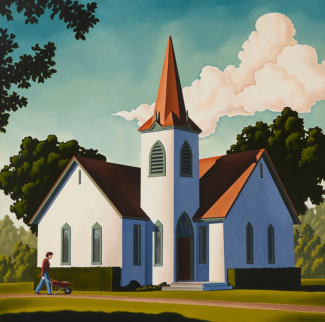 R. Kenton Nelson (b. 1954) “A Service and Mrs. Grafton?? Oil on Masonite Signed lower right: (1 of 5)