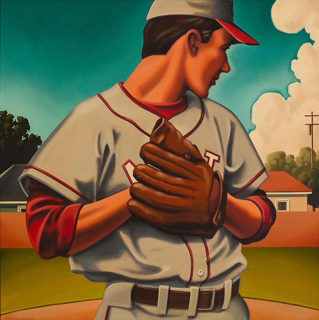 R. Kenton Nelson (b. 1954) "Great A, Mister B" Oil on canvas Signed lower left: R. Kenton Nelson; (1 of 5)