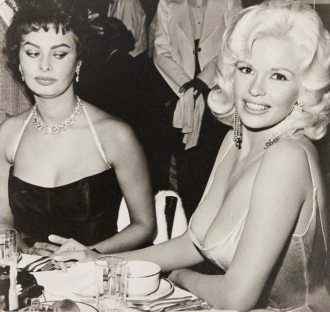 Joe Shere (1917-2008), Jayne Mansfield and Sophia Loren, circa 1957: Joe Shere (1917-2008) Jayne Mansfield and Sophia Loren, circa 1957 Gelatin silver print on paper From the edition of unknown size and date Signed in pencil verso: Joe Shere; inscribed in pencil in ano