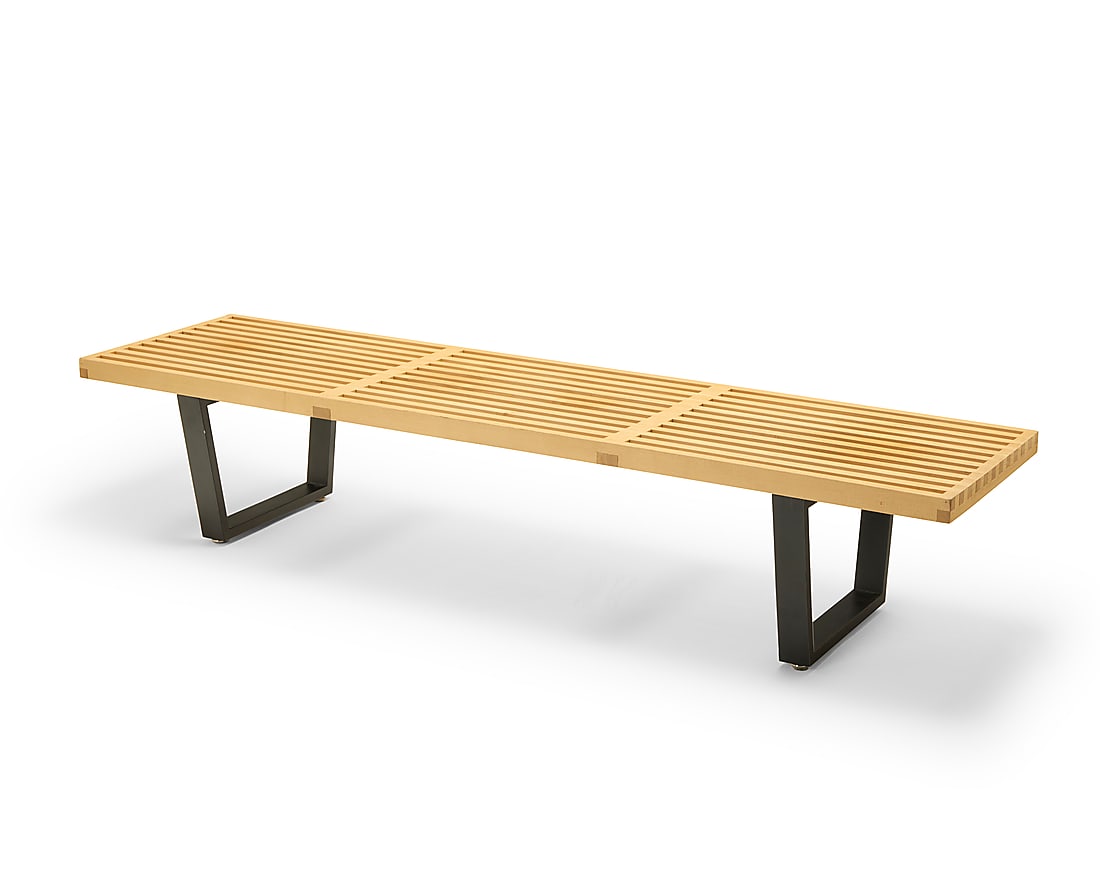 After George Nelson (1908-1986) A bench after the 'Slat Bench' for Herman Miller, late 20th (1 of 7)