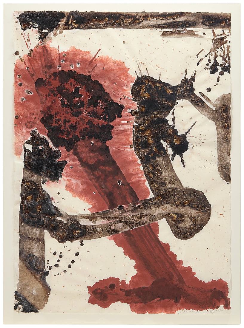 Ed Moses (1926-2018) "Untitled (Y-Branco)," 1990 Acrylic and shellac on washi paper Signed with (1 of 6)