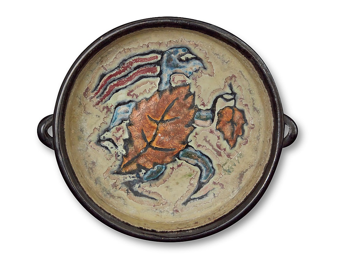 Joan Miró (1893-1983) "Automme" Glazed earthenware dish Signed, inscribed, and titled in glaze (1 of 3)