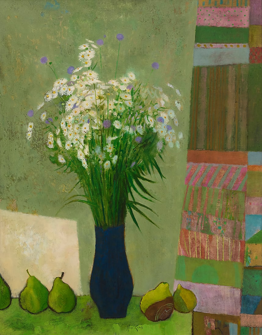 René Genis (1922-2004) "Bouquet Blanc et Coings" Oil on canvas Signed lower center: René Genis; (1 of 6)