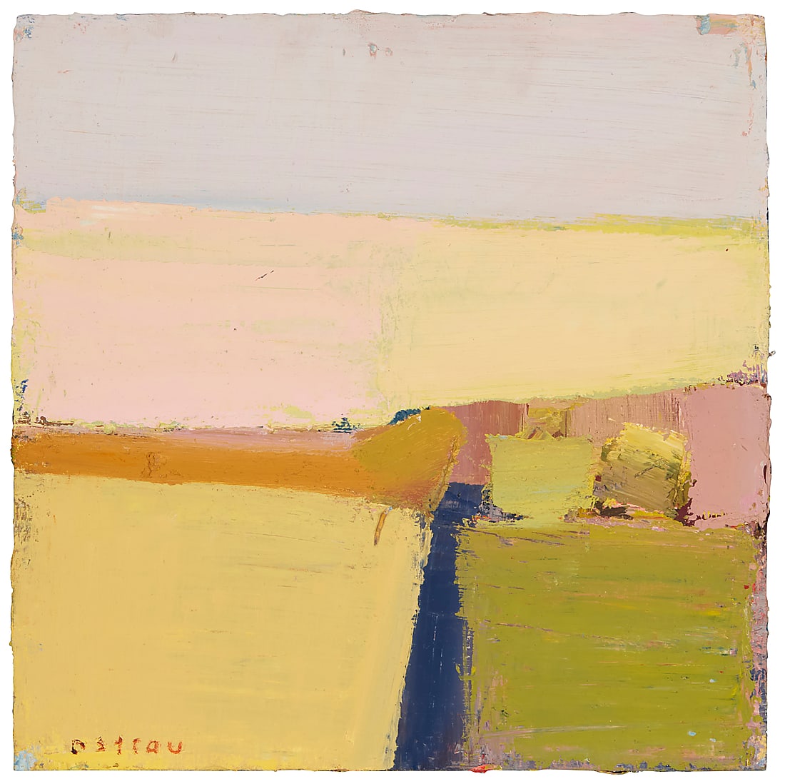 Sandy Ostrau (20th/21st Century) "North Bay Colorfield," 2018 Oil on panel Signed lower left:: Sandy Ostrau (20th/21st Century) "North Bay Colorfield," 2018 Oil on panel Signed lower left: Ostrau; signed "Sandy Ostrau," titled, and dated "2018," all verso 12 x 12 in.