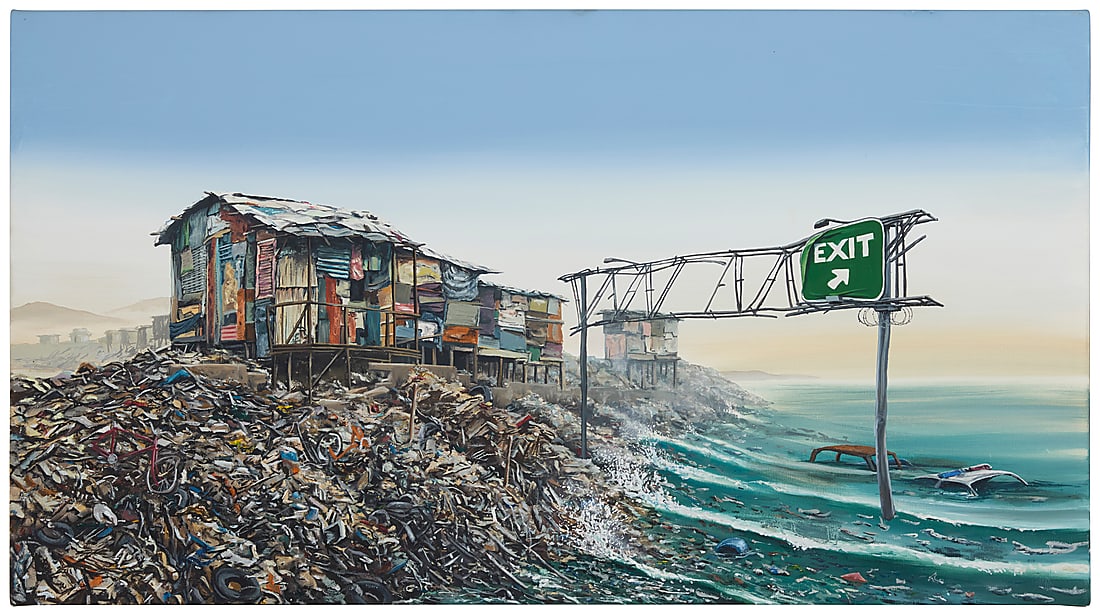 Jeff Gillette (b. 1959) "Ocean Pier," 2006 Oil on canvas Signed and titled verso: Gillette 20 x (1 of 4)