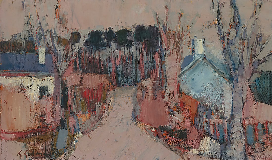 Gabriel Godard (1933-2023) "Chemain à Bouchemaine (Anjou)," 1963 Oil on canvas Signed and dated (1 of 7)