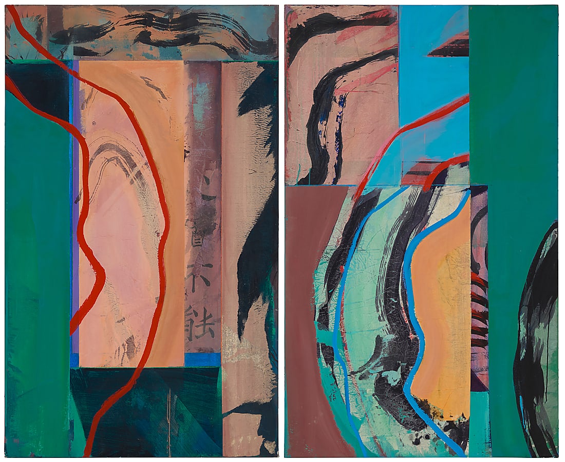 Brock Klein (20th Century) "Every Day's A Holiday" (Diptych), 1986 Each: Mixed media including (1 of 11)