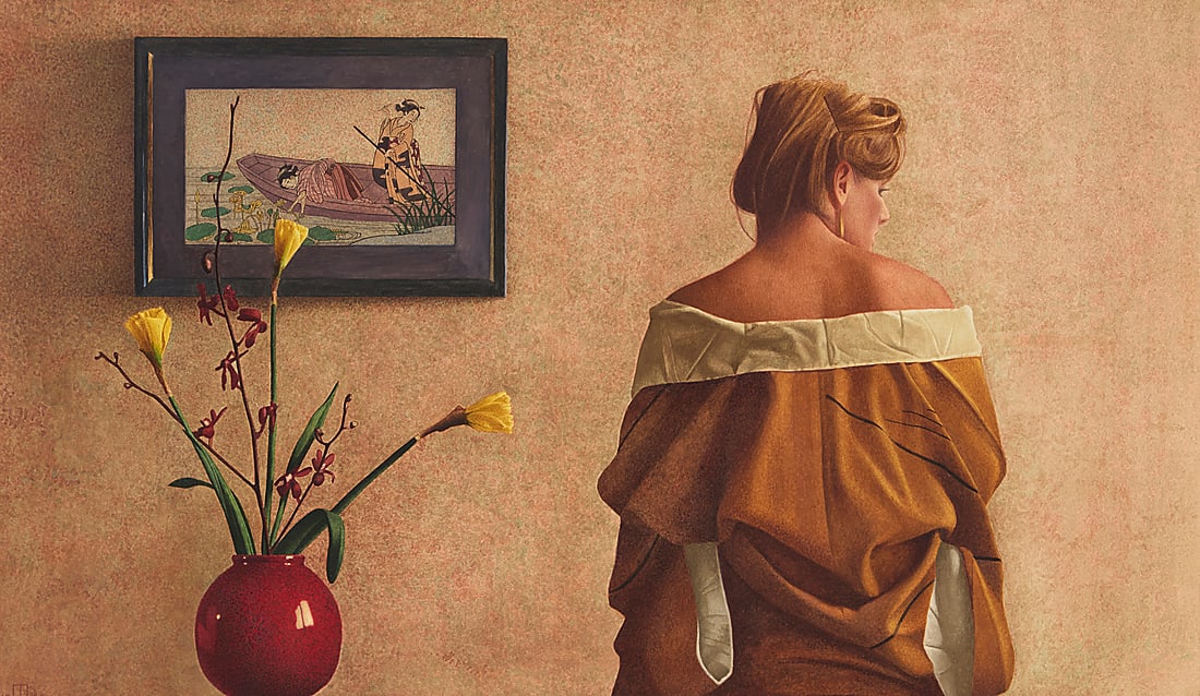John Dillon Fillmore (b. 1951) "Gathering Lotus Flowers," 1988 Watercolor and gouache on paper (1 of 8)