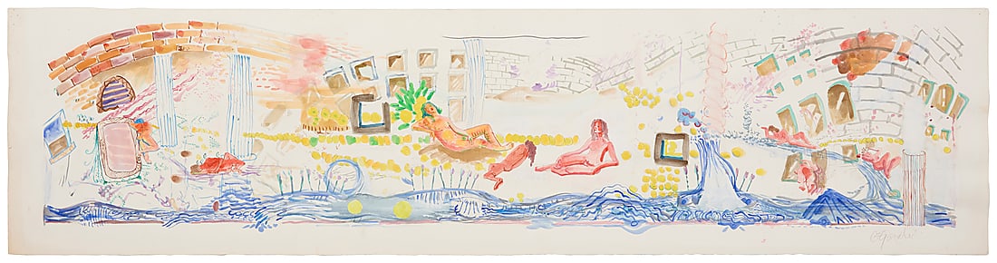 Charles Garabedian (1923-2016) and Brian Murphy (active 20th century) Surrealist landscape, circa (1 of 4)