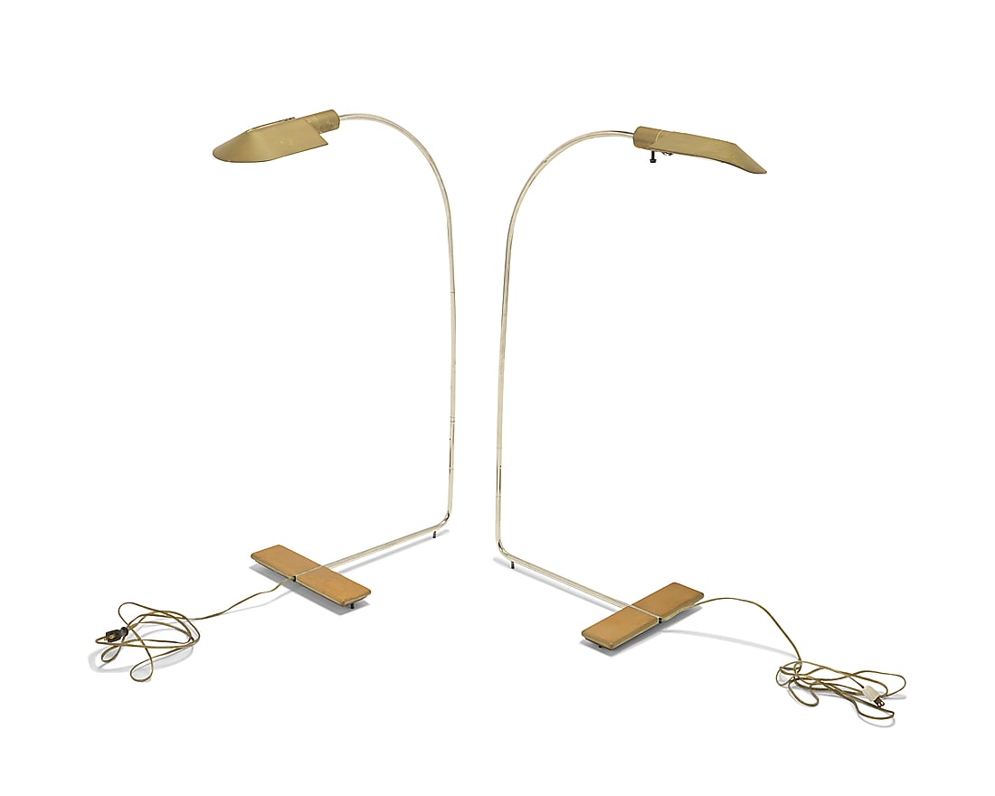 Cedric Hartman (b. 1929) A pair of brass 'Swivel' floor lamps, late 20th century The single-light (1 of 8)