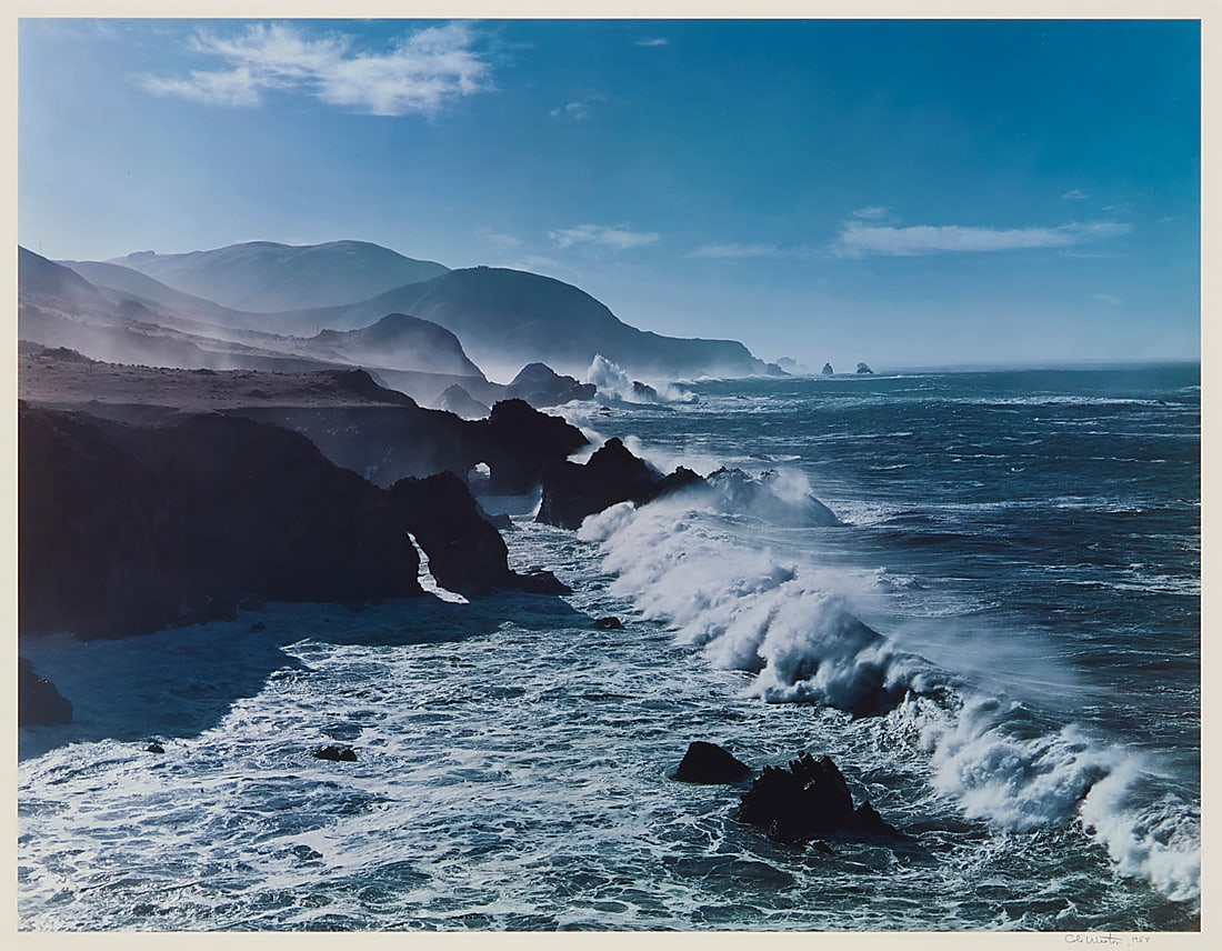 Cole Weston (1919-2023) "Surf and Headlands," 1958 Dye transfer print in colors on paper mounted (1 of 6)