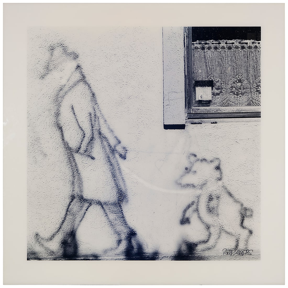 Ralf Kaspers (b. 1957) Man walking dog, 2002 C-print in colors on paper face mounted to acrylic,: Ralf Kaspers (b. 1957) Man walking dog, 2002 C-print in colors on paper face mounted to acrylic, as issued Edition: 1/7 Signed in ink in the lower right of the image: Ralph Kaspers; signed again, date