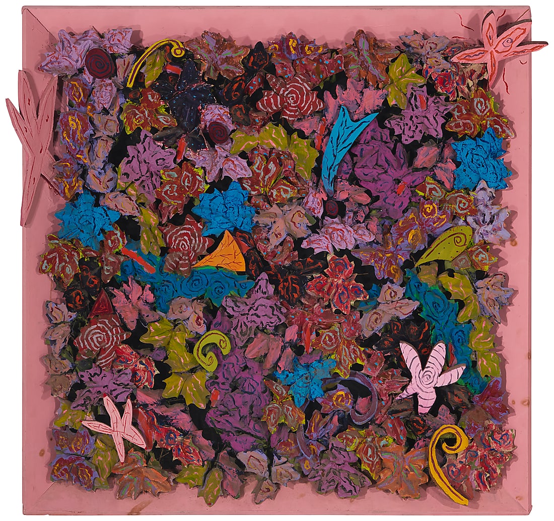 Rodney Ripps (b. 1950) "Pink Duchess," 1980 Oil, wax, cloth, wood Signed and dated verso: Rodney (1 of 4)