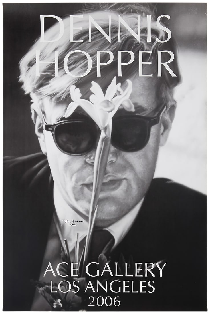 After Dennis Hopper (1936-2010), "Andy Warhol," Exhibition poster for Ace Gallery, 2006: After Dennis Hopper (1936-2010) "Andy Warhol," Exhibition poster for Ace Gallery, 2006 Offset lithograph on poster paper From the edition of unknown size Signed and dated left center: Denis Hopper / 2