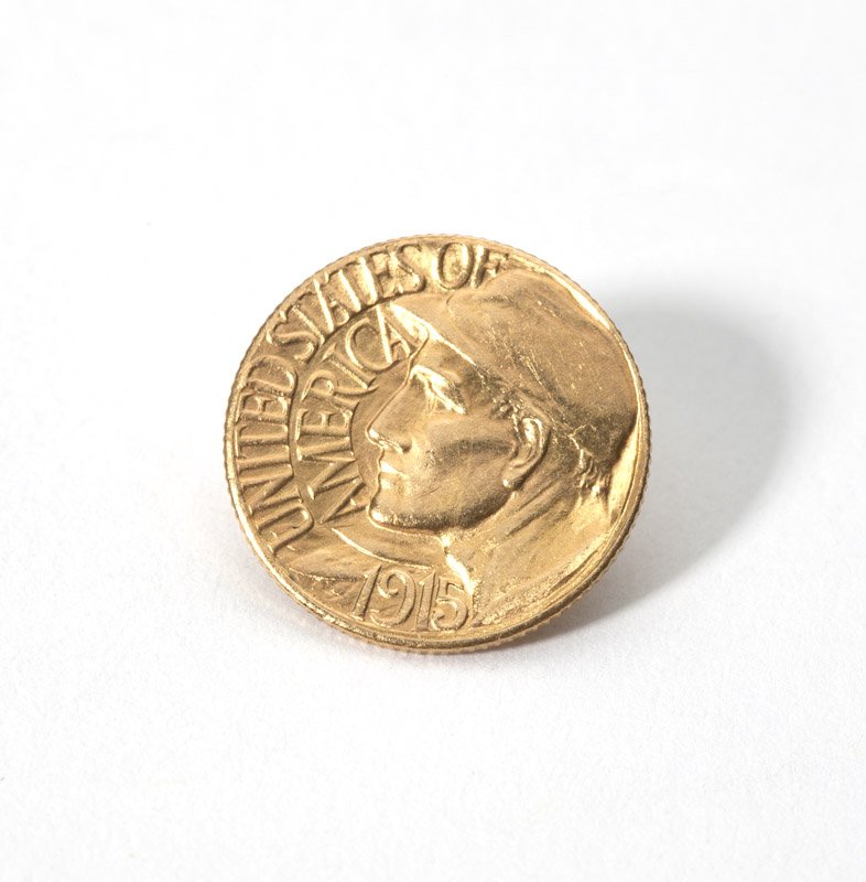 A Panama Pacific one dollar gold coin: 1915, 1.7 gms, est: $300/500
