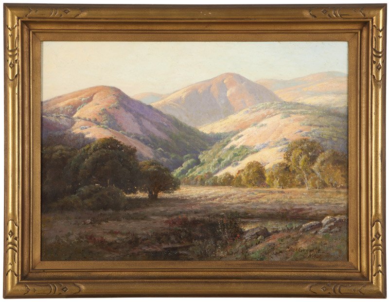 Henry Dietrich (Dick) Gremke NAS (1860-1939 Oakland,: Oaks in a foothill landscape, signed lower right: Dick Gremke NAS, oil on canvas, 20'' H x 28'' W, est: $1000/1500 Provenance: Private Collection, Los Angeles, CA