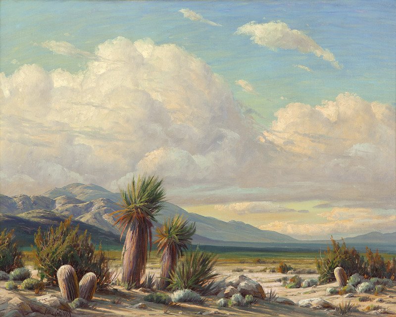 Paul Grimm (1891-1974 Palm Springs, CA): ''Natures Magic Touch'', signed lower left: Paul Grimm, signed again and titled verso, oil on canvas, 24'' H x 30'' W, est: $2000/3000 Provenance: Private Collection, Tustin, CA