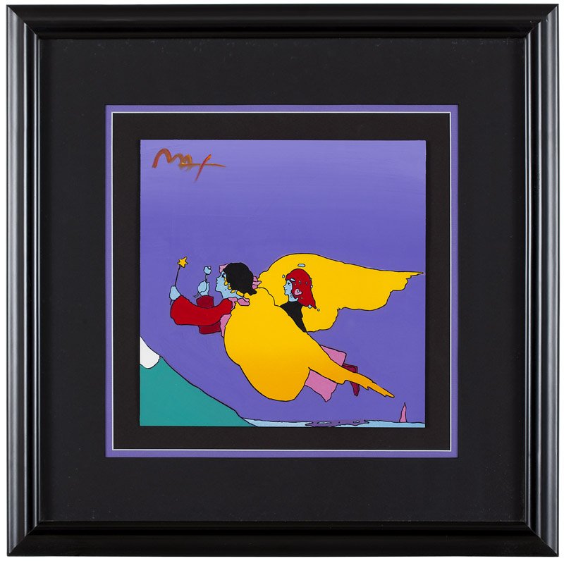 Peter Max (1937-* New York, NY): ''Retro III: The Highest Mountain #51'', signed upper left: Max, signed again, inscribed, dated and with personal drawing verso: For John. Love, Peter Max, 1999, titled on a gallery label verso, acryl