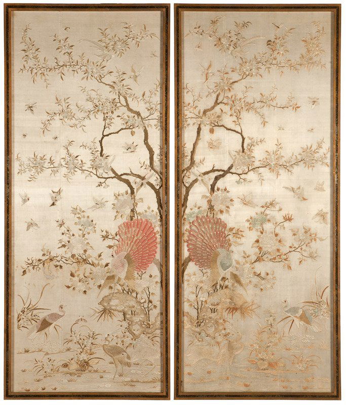 Two Chinese silk embroidery panels (1 of 7)