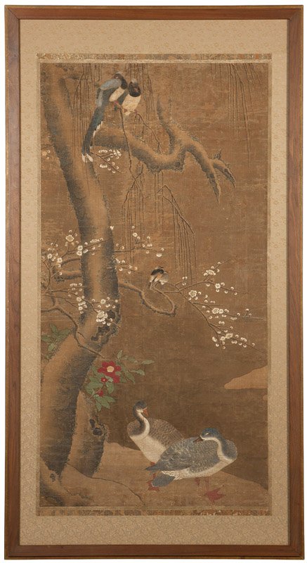 A framed Chinese scroll panel (1 of 6)