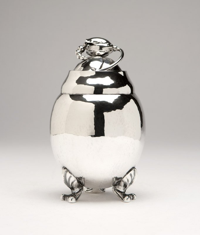 A Georg Jensen silver ''Blossom'' tea caddy (1 of 2)