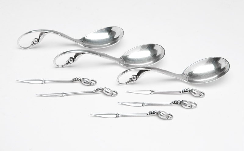 Group Georg Jensen sterling silver serving pieces (1 of 2)