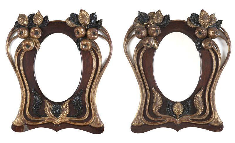 Two Art Nouveau carved polychrome mirrors (1 of 1)