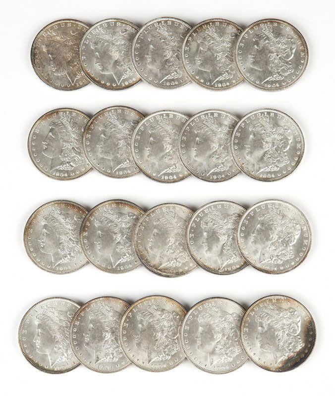 Group of 20 1904 O US Morgan Silver Dollars (1 of 3)
