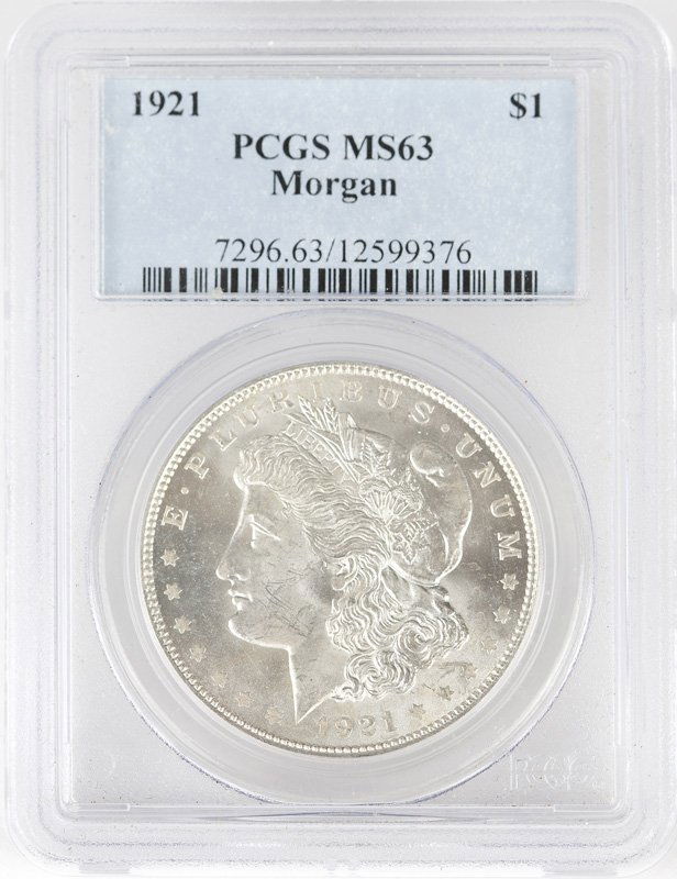 A 1921 US Morgan Silver Dollar (1 of 2)