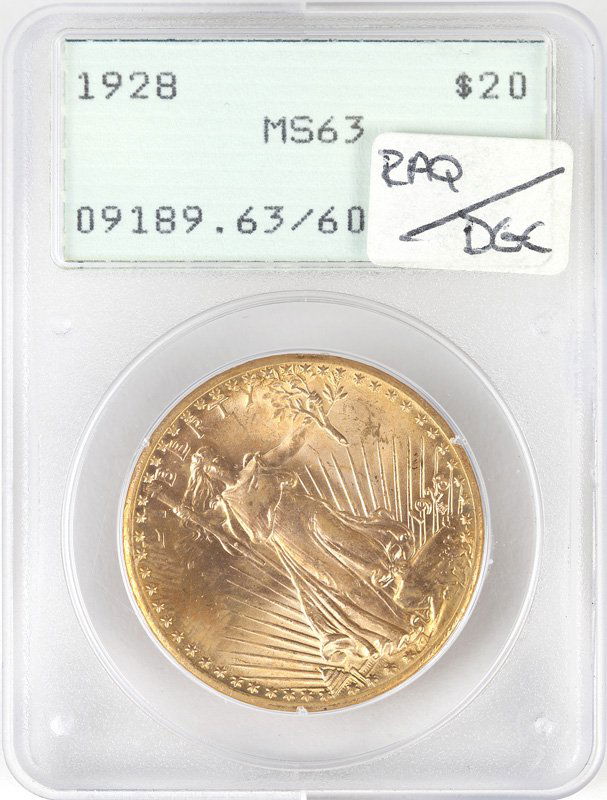 A 1928 $20 US St. Gaudens Gold Coin (1 of 1)
