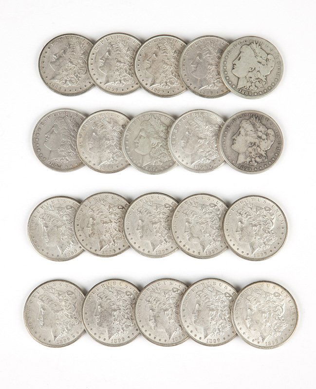 Group of 20 1899 O US Morgan Silver Dollars (1 of 3)