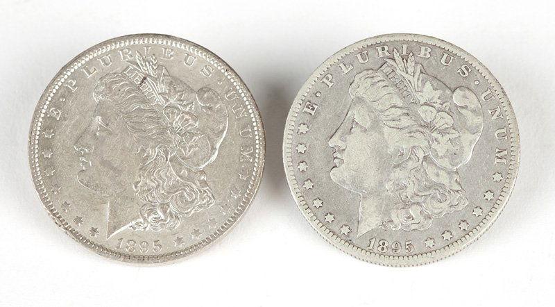 Two 1895 O US Morgan Silver Dollars (1 of 3)