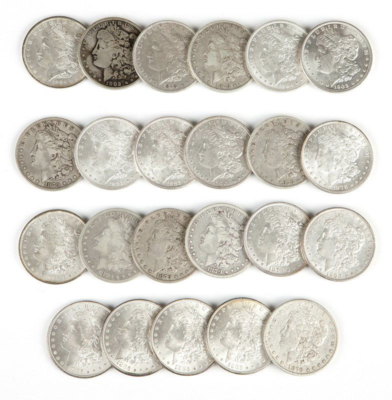 Group of 23 US Morgan Silver Dollars (1 of 2)