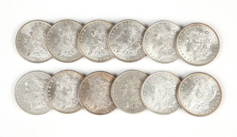Group of 12 US Morgan Silver Dollars (1 of 3)
