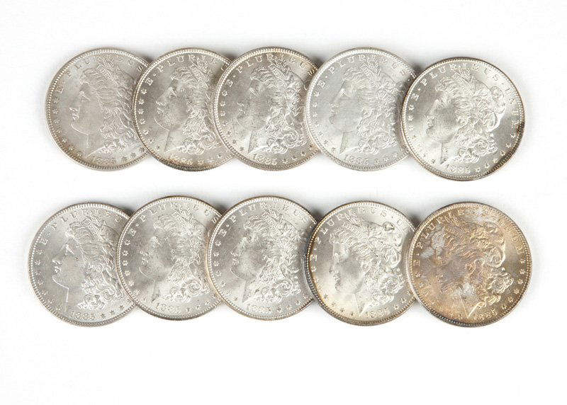 Group of 10 1885 US Morgan Silver Dollars (1 of 3)