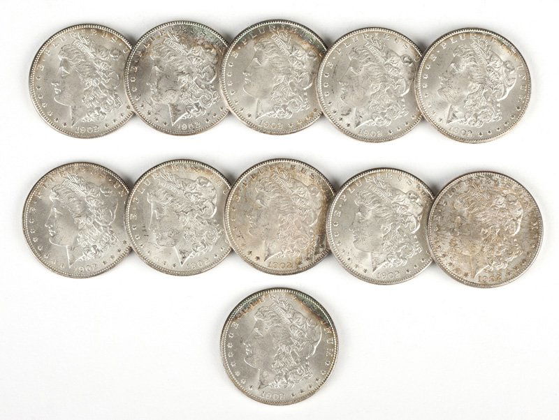 Group of 11 1902 O US Morgan Silver Dollars (1 of 3)