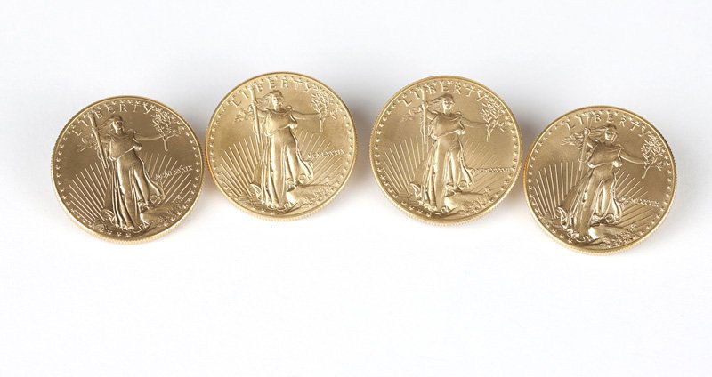 Four US $20 American Double Eagle Gold Coins (1 of 3)