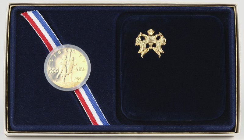 A 1984 W $10 US Olympic Gold Eagle Coin (1 of 2)