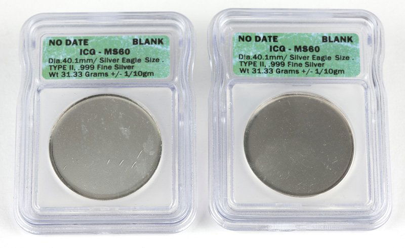 Two US Silver Eagle Dollar Blank Planchets (1 of 2)