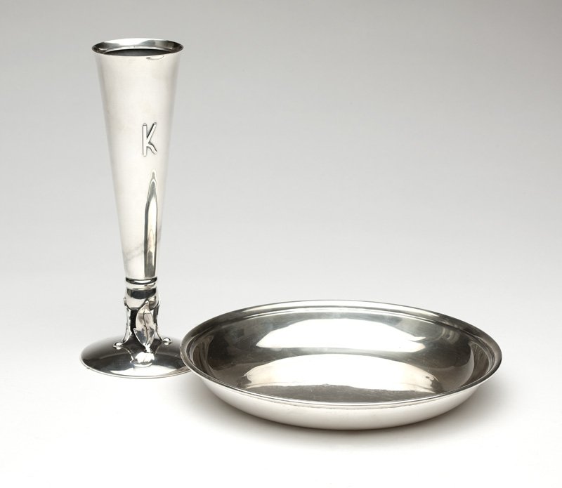 Allan Adler sterling silver trumpet vase and bowl (1 of 2)
