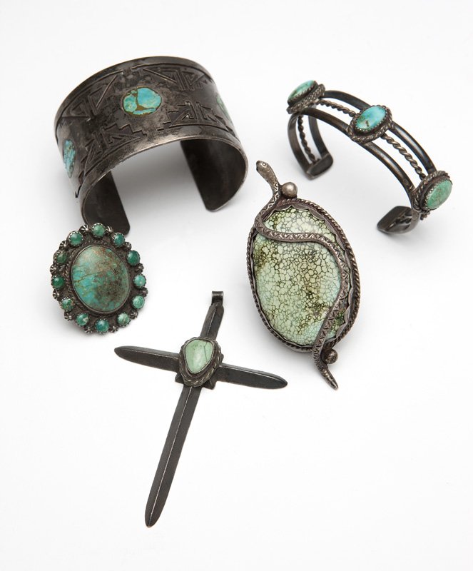 A collection of Native American turquoise jewelry (1 of 4)