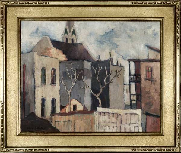 Paul Sample (1896-1974): Urban Scene o/cb s l/l: Paul Sample 16x20 est:$5000/7000