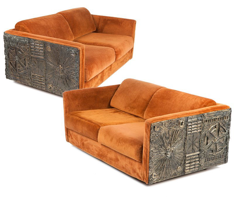A pair of Adrian Pearsall brutalist loveseats (1 of 2)