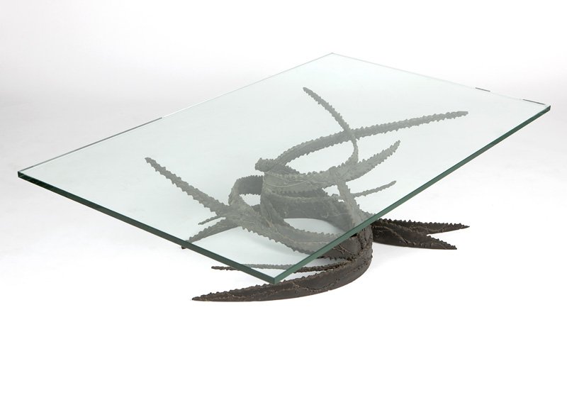 Mid-century modern brutalist iron cocktail table (1 of 3)