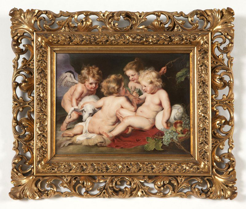A framed KPM porcelain plaque (1 of 3)