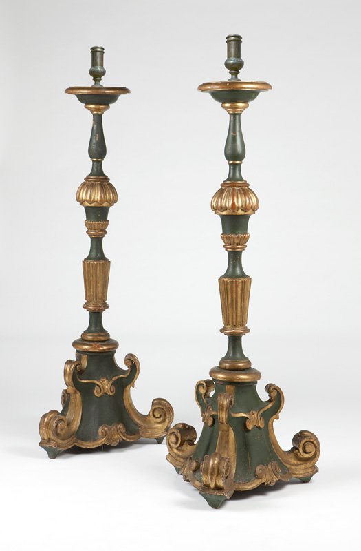 A pair of Continental carved and gilt torchieres (1 of 2)